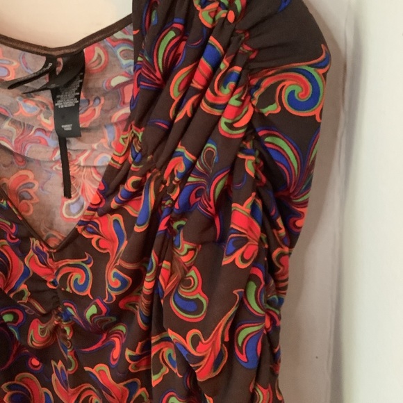 Bisou Bisou Top Short Sleeve Multi Color Size Medium - Picture 6 of 12